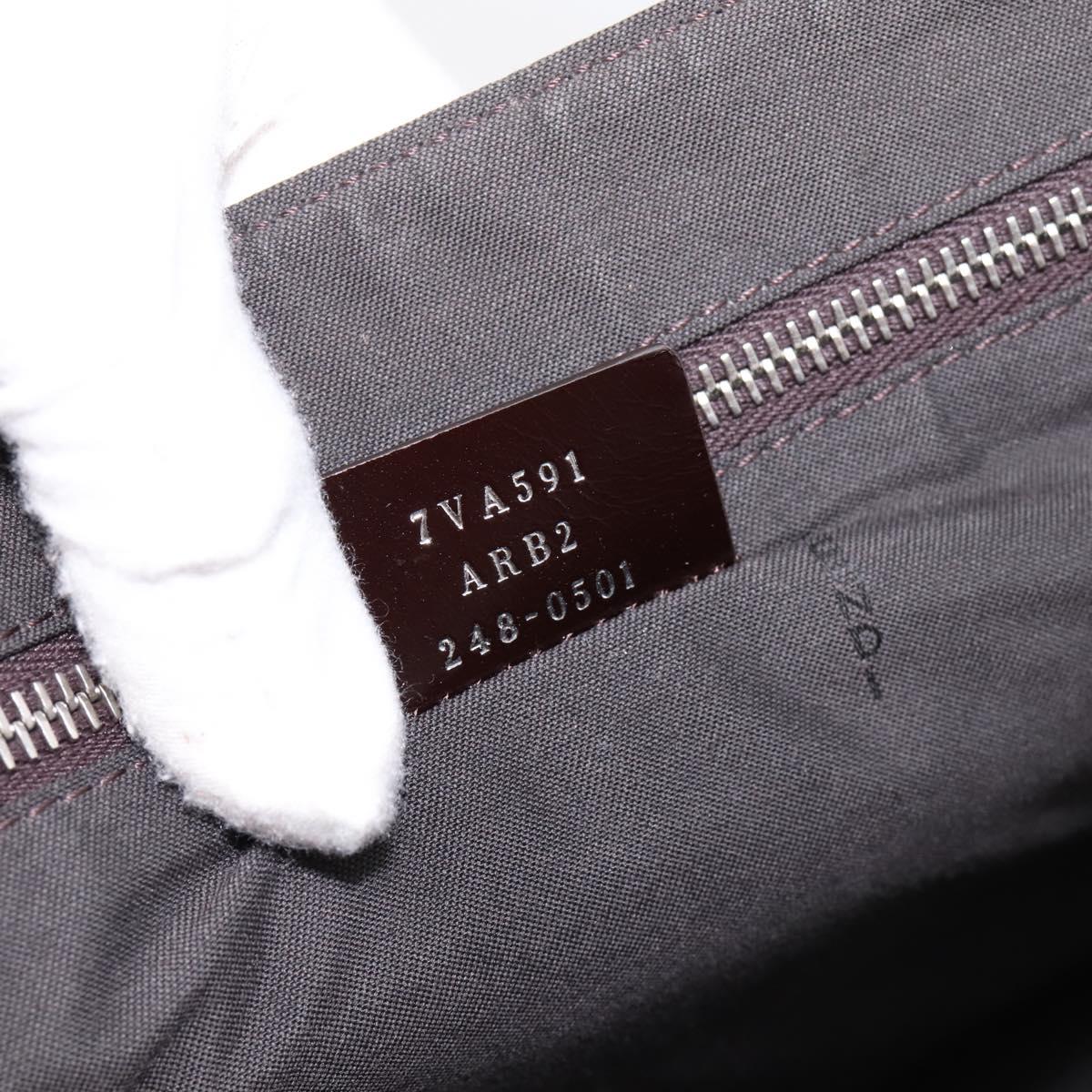 FENDI Zucca Canvas Hand Bag 2way White Silver Auth ka5858M