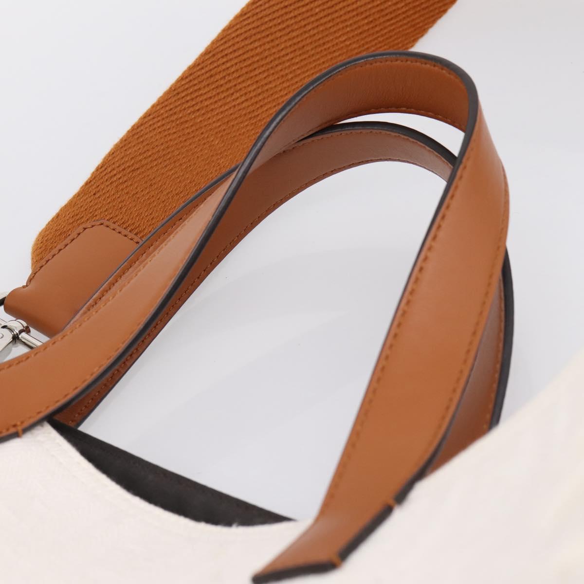 FENDI Zucca Canvas Hand Bag 2way White Silver Auth ka5858M