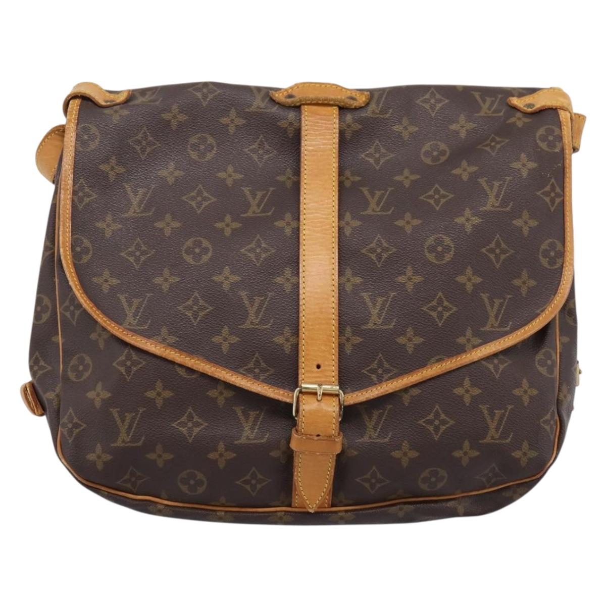 LOUIS VUITTON Monogram Saumur 35 Shoulder Bag M42254 LV Auth ka5862
