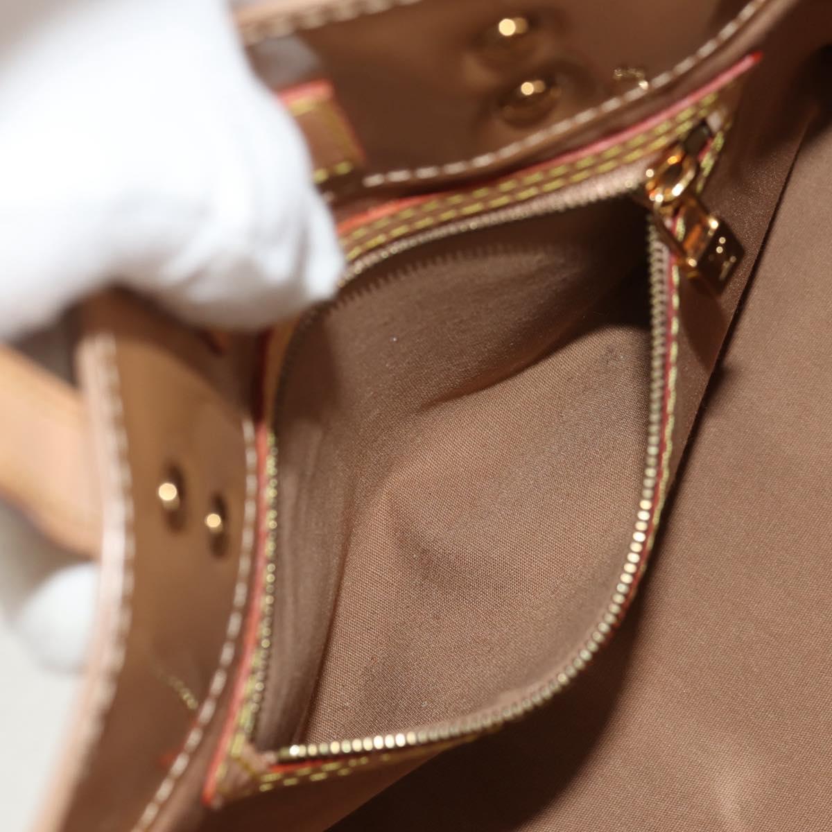 LOUIS VUITTON Monogram Vernis Reade PM Hand Bag Noisette M91334 LV Auth ka586V