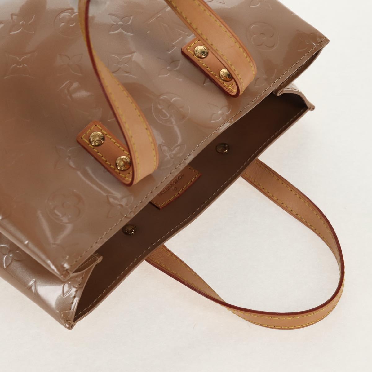 LOUIS VUITTON Monogram Vernis Reade PM Hand Bag Noisette M91334 LV Auth ka586V