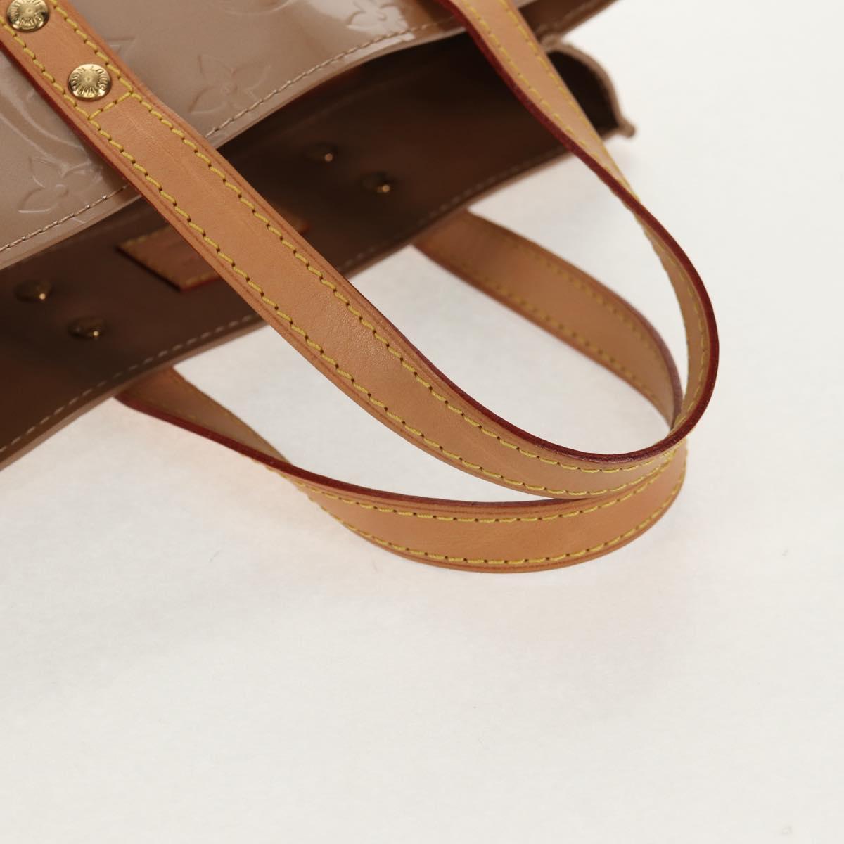 LOUIS VUITTON Monogram Vernis Reade PM Hand Bag Noisette M91334 LV Auth ka586V