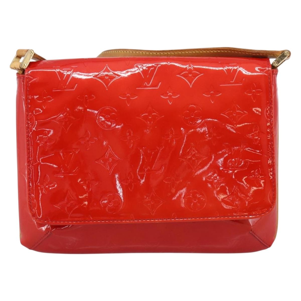 LOUIS VUITTON Monogram Vernis Thompson Street Bag Red Rouge M91094 Auth ka5871