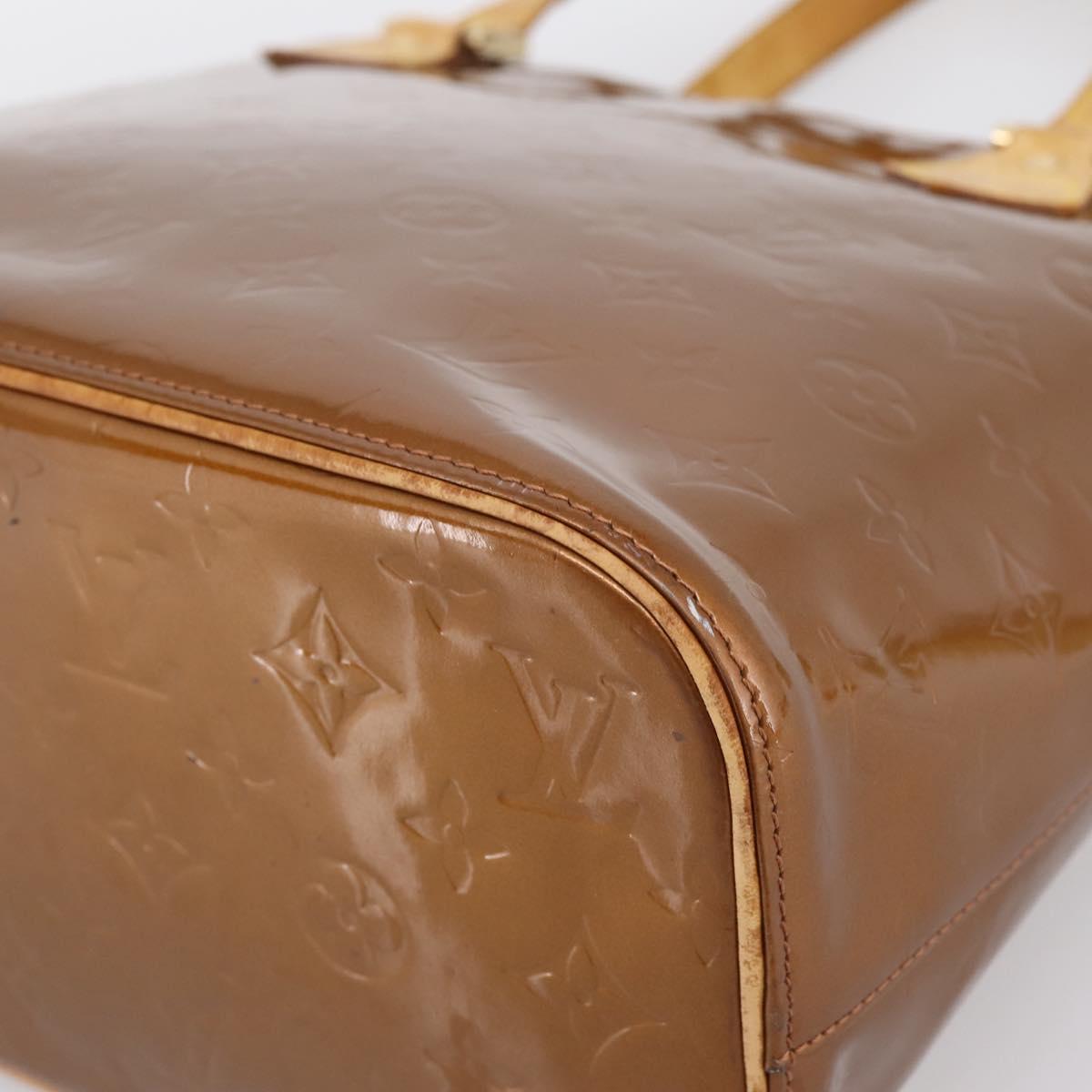 LOUIS VUITTON Monogram Vernis Houston Hand Bag Bronze M91122 LV Auth ka5876