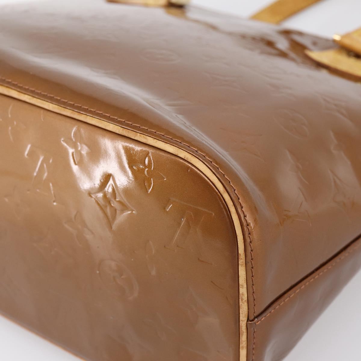 LOUIS VUITTON Monogram Vernis Houston Hand Bag Bronze M91122 LV Auth ka5876