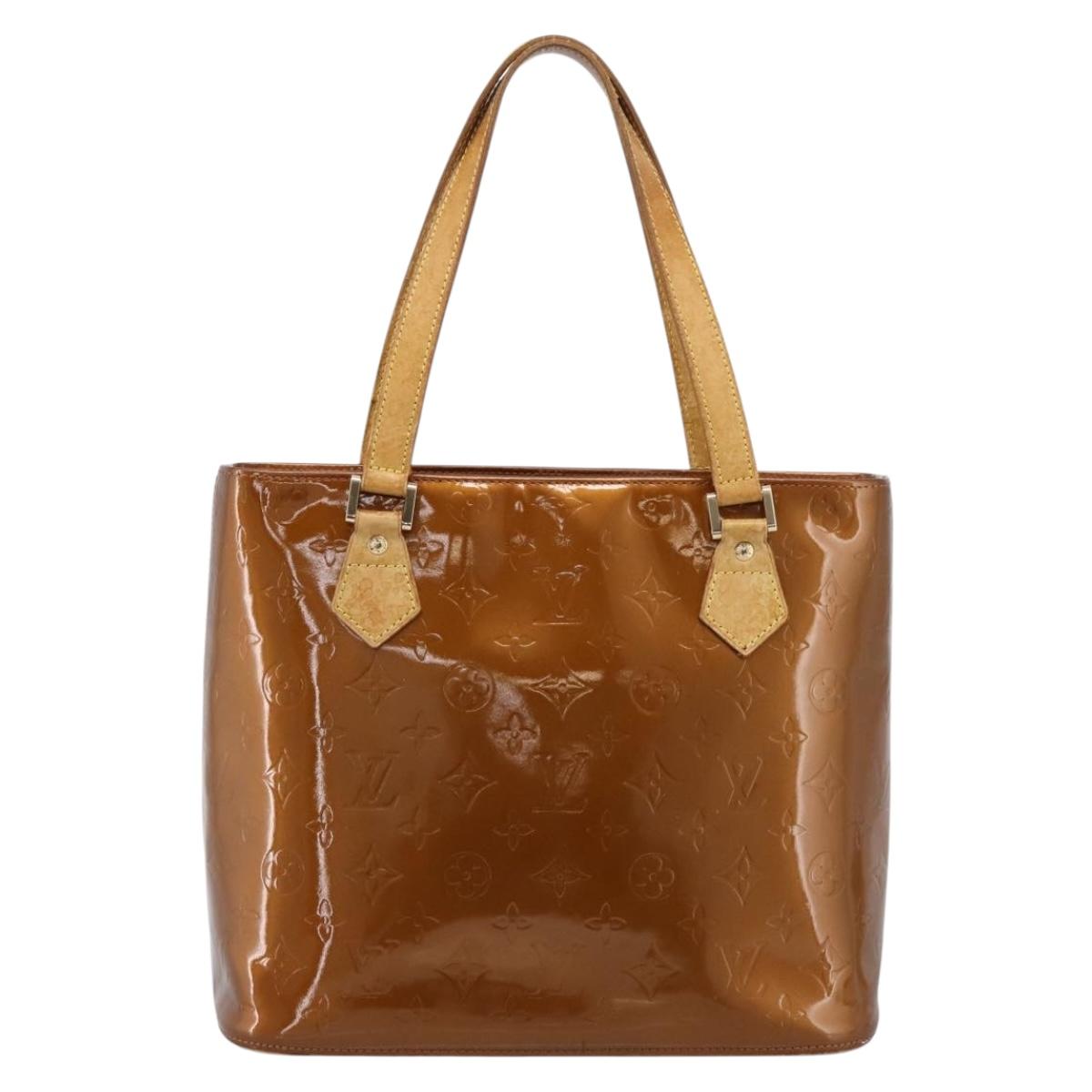 LOUIS VUITTON Monogram Vernis Houston Hand Bag Bronze M91122 LV Auth ka5876