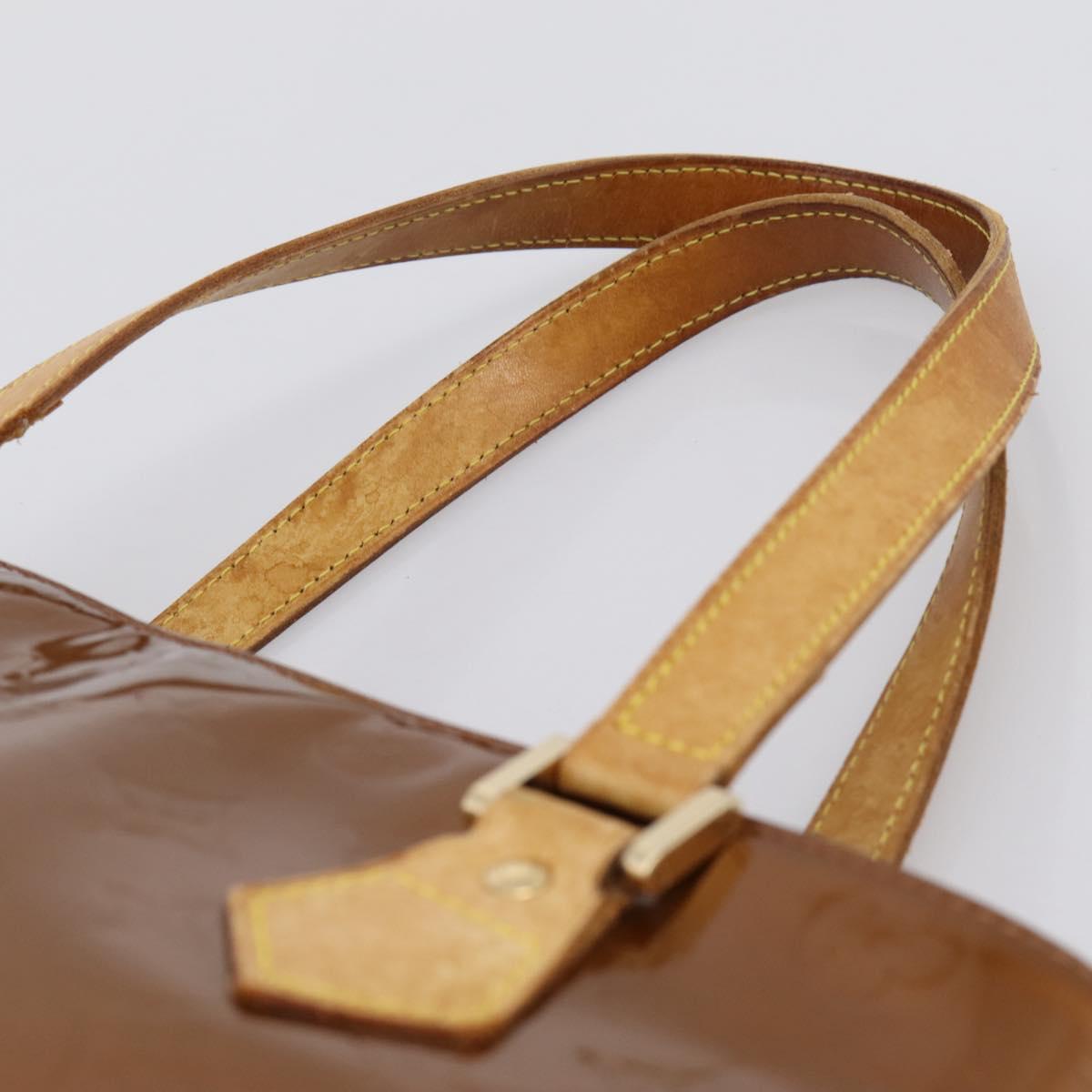 LOUIS VUITTON Monogram Vernis Houston Hand Bag Bronze M91122 LV Auth ka5876