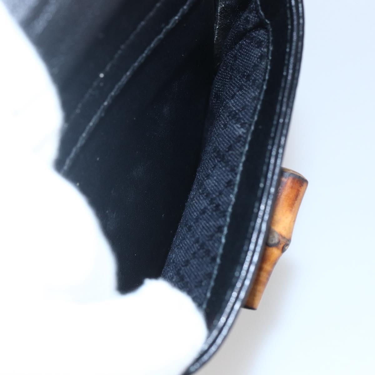 GUCCI Bamboo Backpack Leather Black Gold 003 2058 0016 Auth ka588