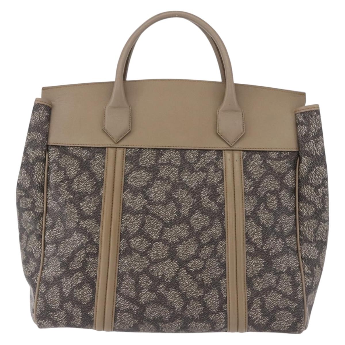 SAINT LAURENT Hand Bag Leather PVC Beige Auth ka5883