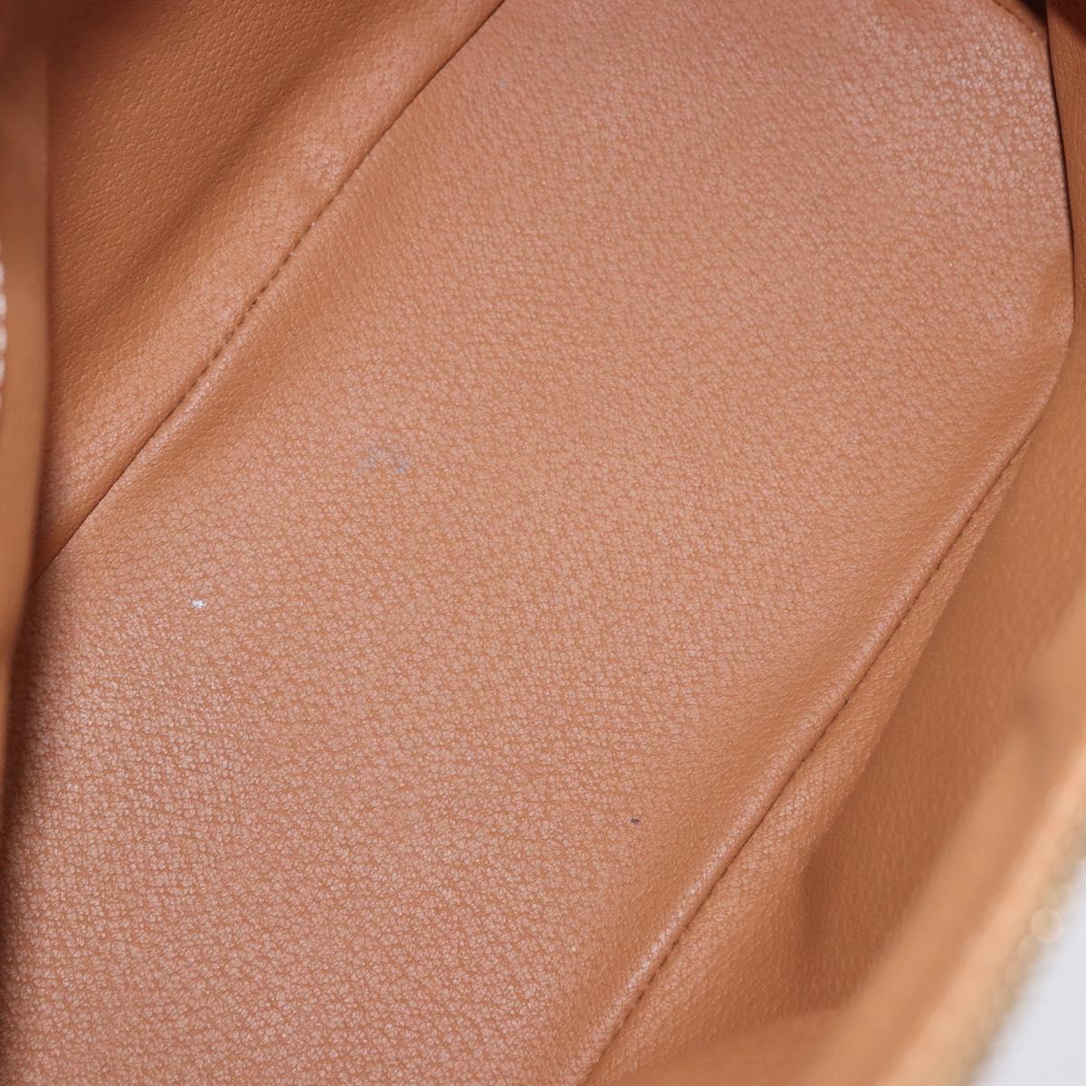 CELINE Macadam Canvas Hand Bag PVC Leather Brown Gold Auth ka5884