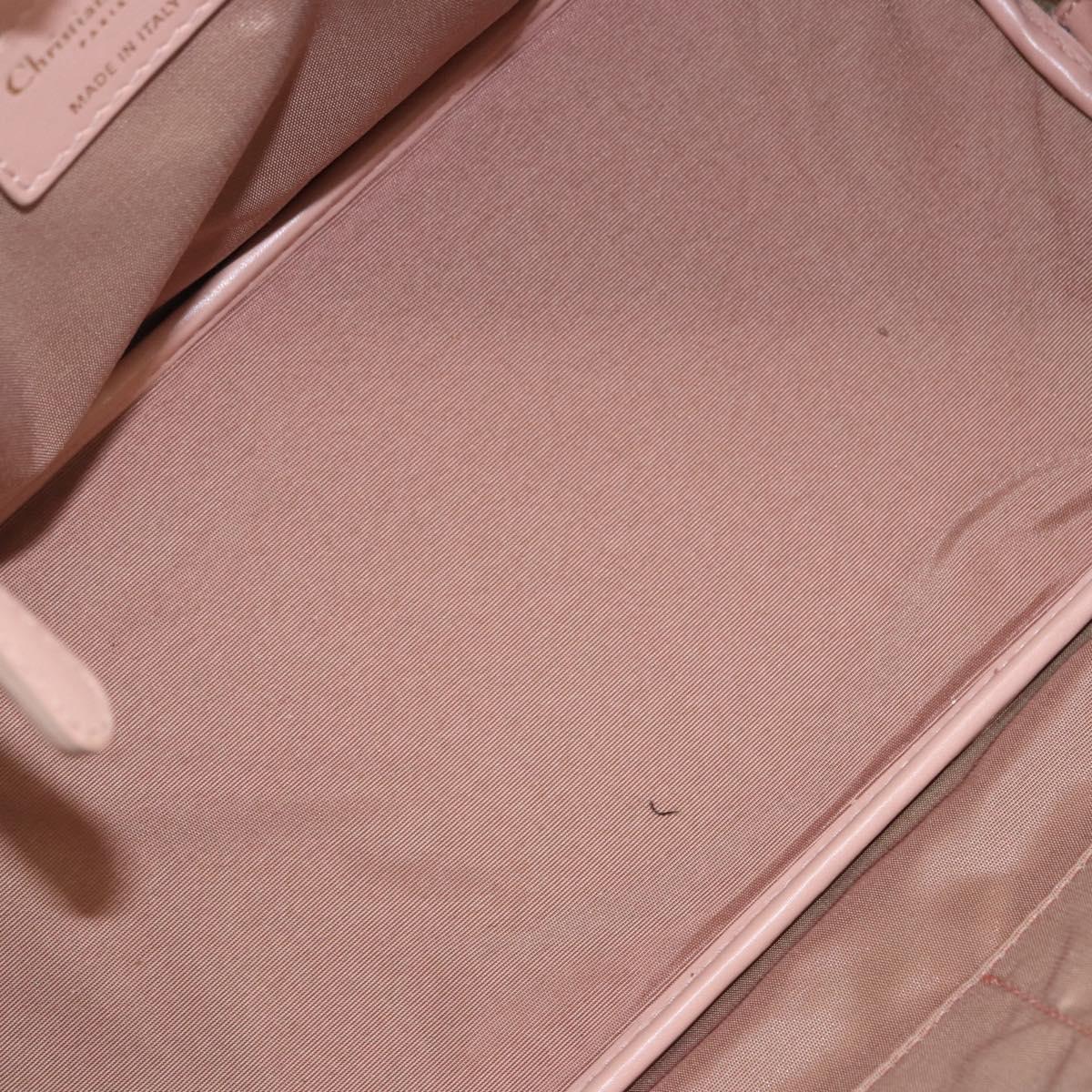 Christian Dior Canage Hand Bag Coated Canvas Pink Gold Auth ka5885