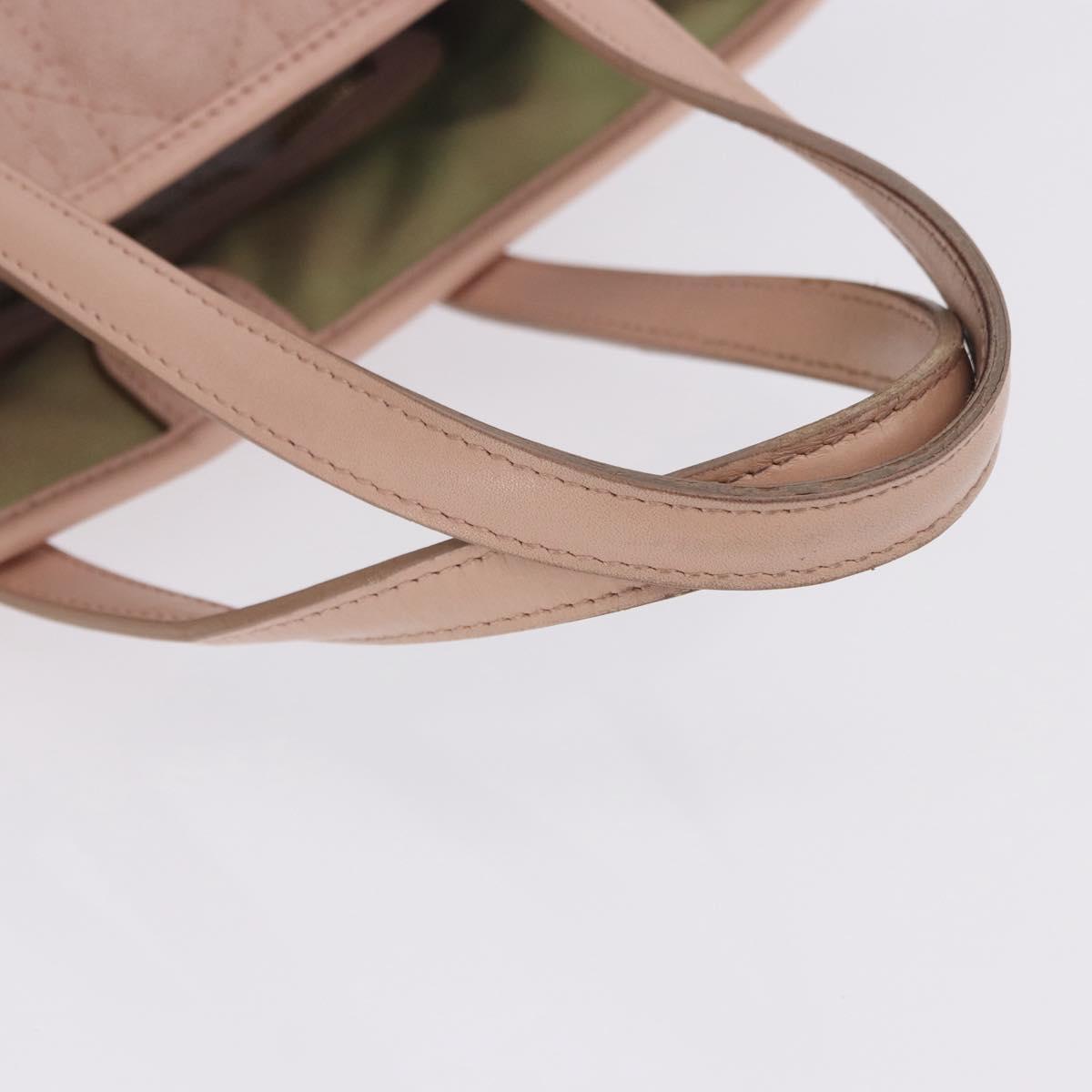 Christian Dior Canage Hand Bag Coated Canvas Pink Gold Auth ka5885