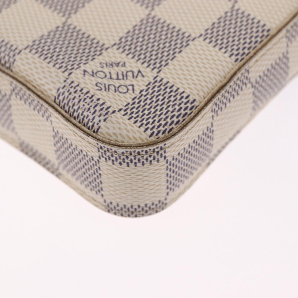 LOUIS VUITTON Damier Azur Pochette Felicie Chain Wallet N63106 LV Auth ka5889A
