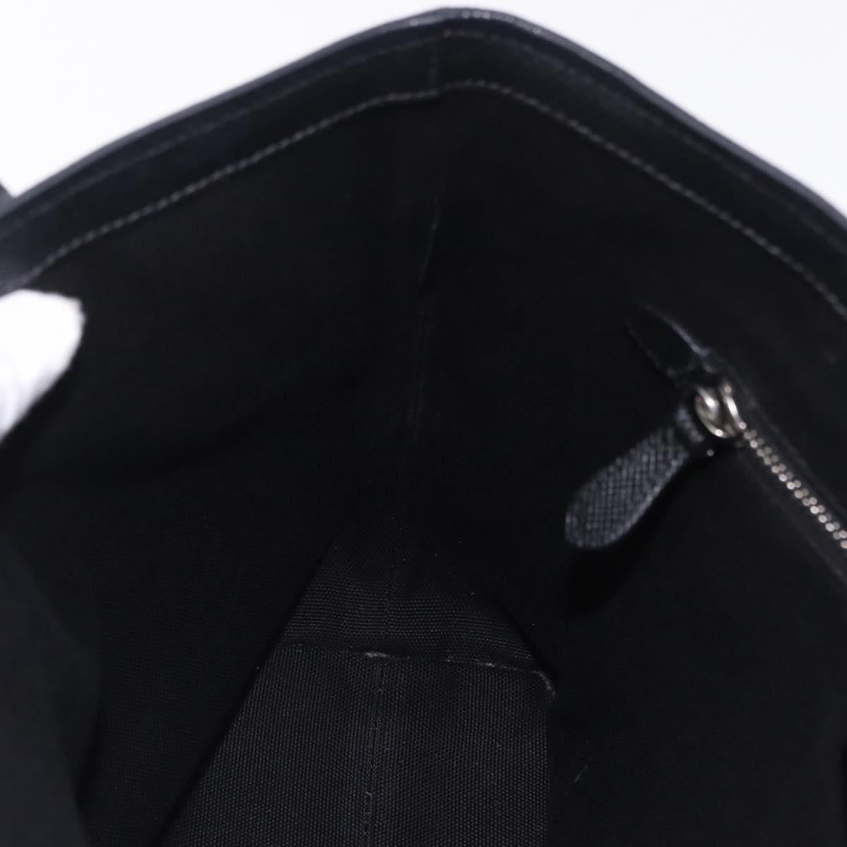 PRADA Tote Bag Saffiano leather Black Silver Auth ka5890V