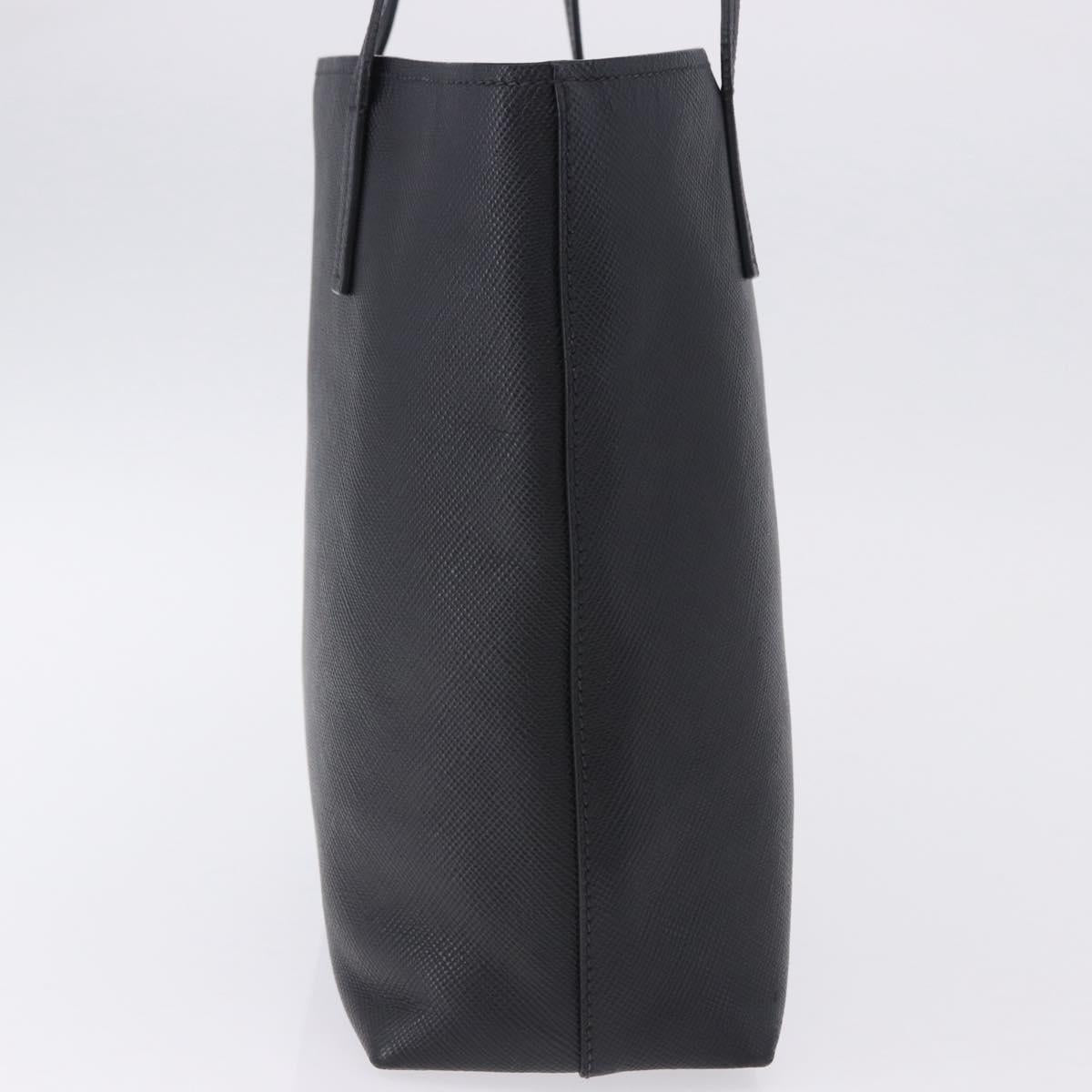 PRADA Tote Bag Saffiano leather Black Silver Auth ka5890V
