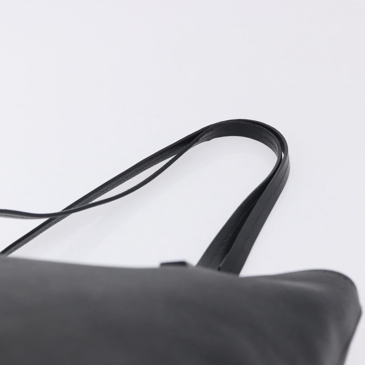 PRADA Tote Bag Saffiano leather Black Silver Auth ka5890V