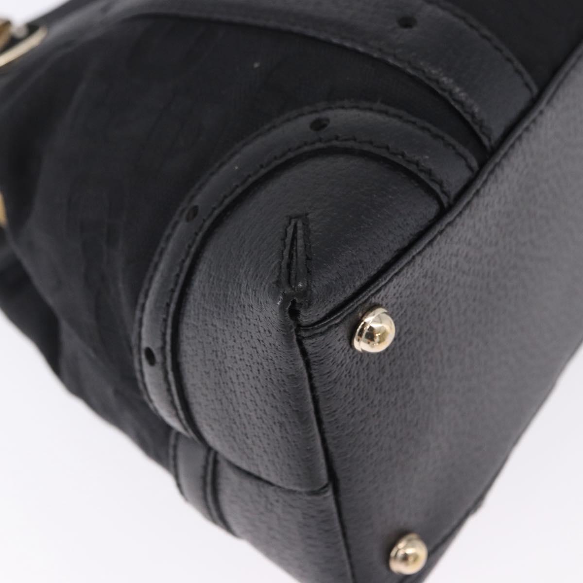 GUCCI Hand Bag Canvas Black Gold 145761 Auth ka5897V