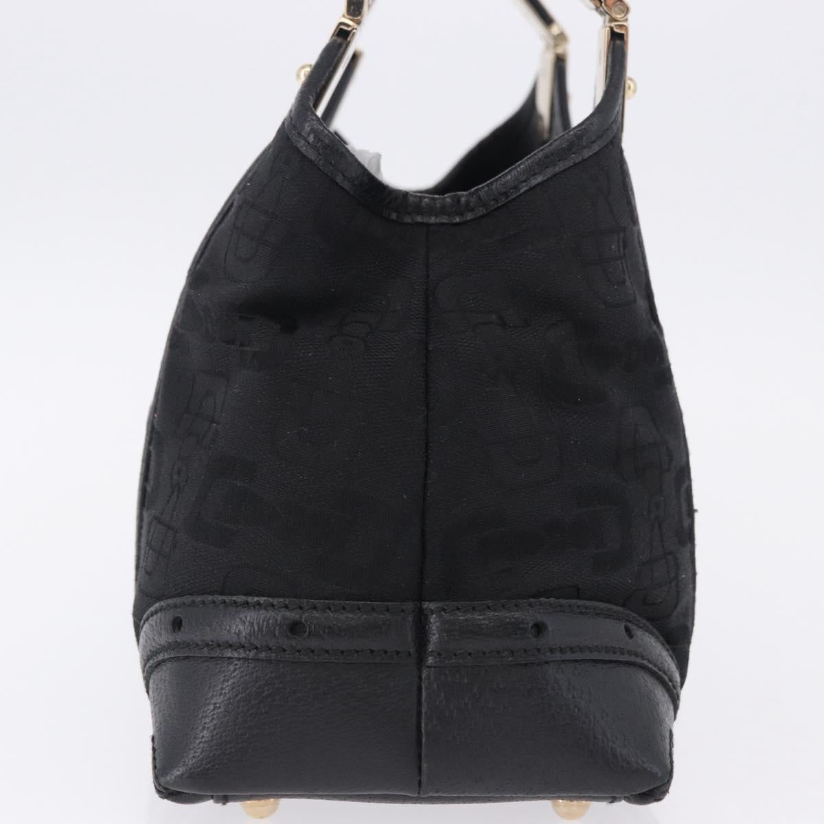 GUCCI Hand Bag Canvas Black Gold 145761 Auth ka5897V