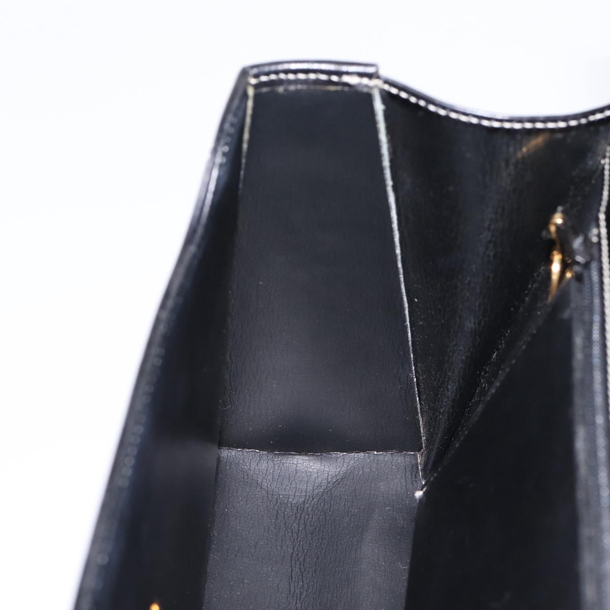 Christian Dior Shoulder Bag Leather Black Gold Auth ka5898