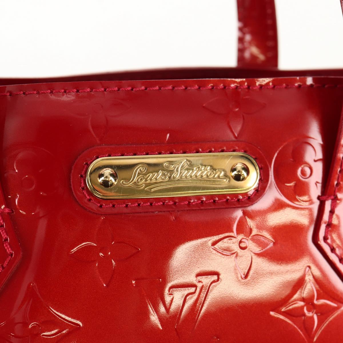 LOUIS VUITTON Vernis Wilshire PM Hand Bag Pomme D'amour M93642 LV Auth ka589V