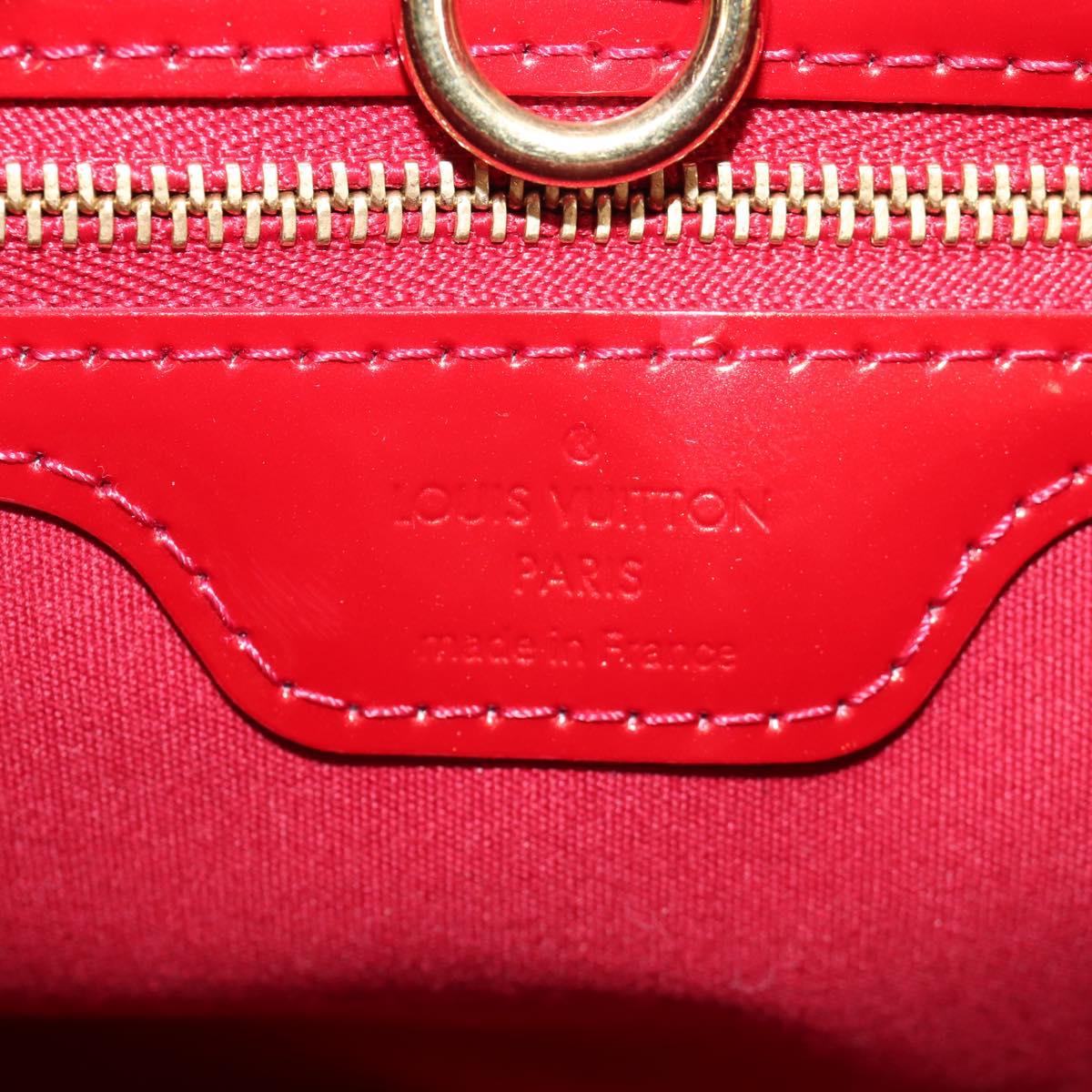 LOUIS VUITTON Vernis Wilshire PM Hand Bag Pomme D'amour M93642 LV Auth ka589V