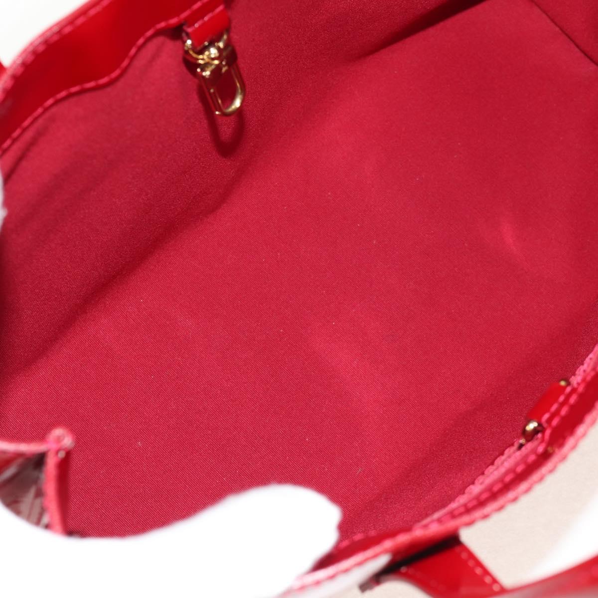 LOUIS VUITTON Vernis Wilshire PM Hand Bag Pomme D'amour M93642 LV Auth ka589V