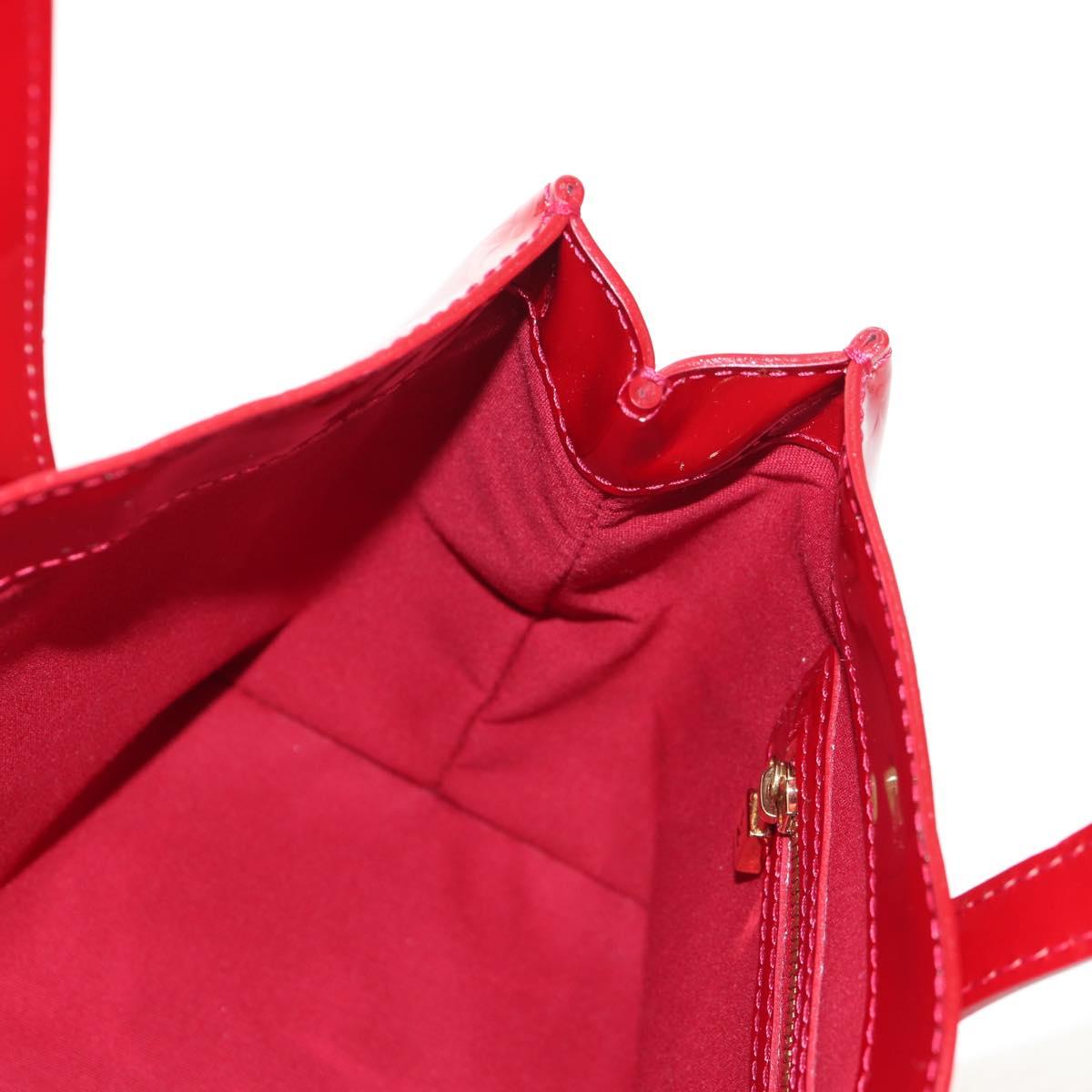 LOUIS VUITTON Vernis Wilshire PM Hand Bag Pomme D'amour M93642 LV Auth ka589V