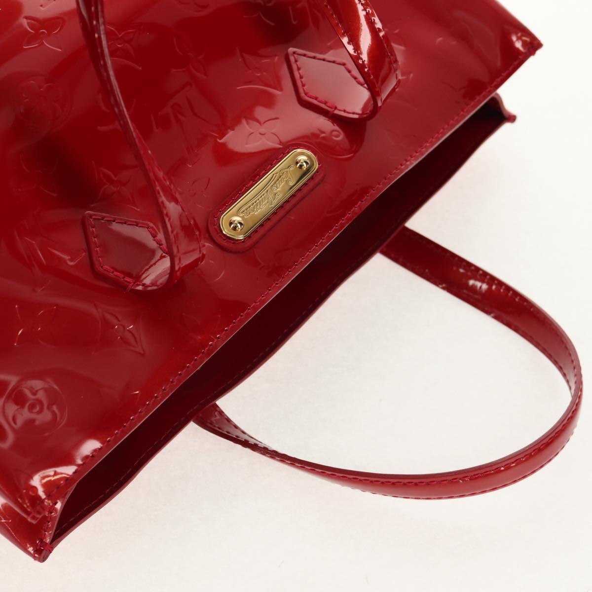LOUIS VUITTON Vernis Wilshire PM Hand Bag Pomme D'amour M93642 LV Auth ka589V