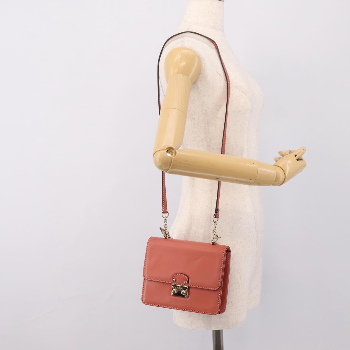 VALENTINO Hand Bag Leather 2way Pink Gold Auth ka5900A