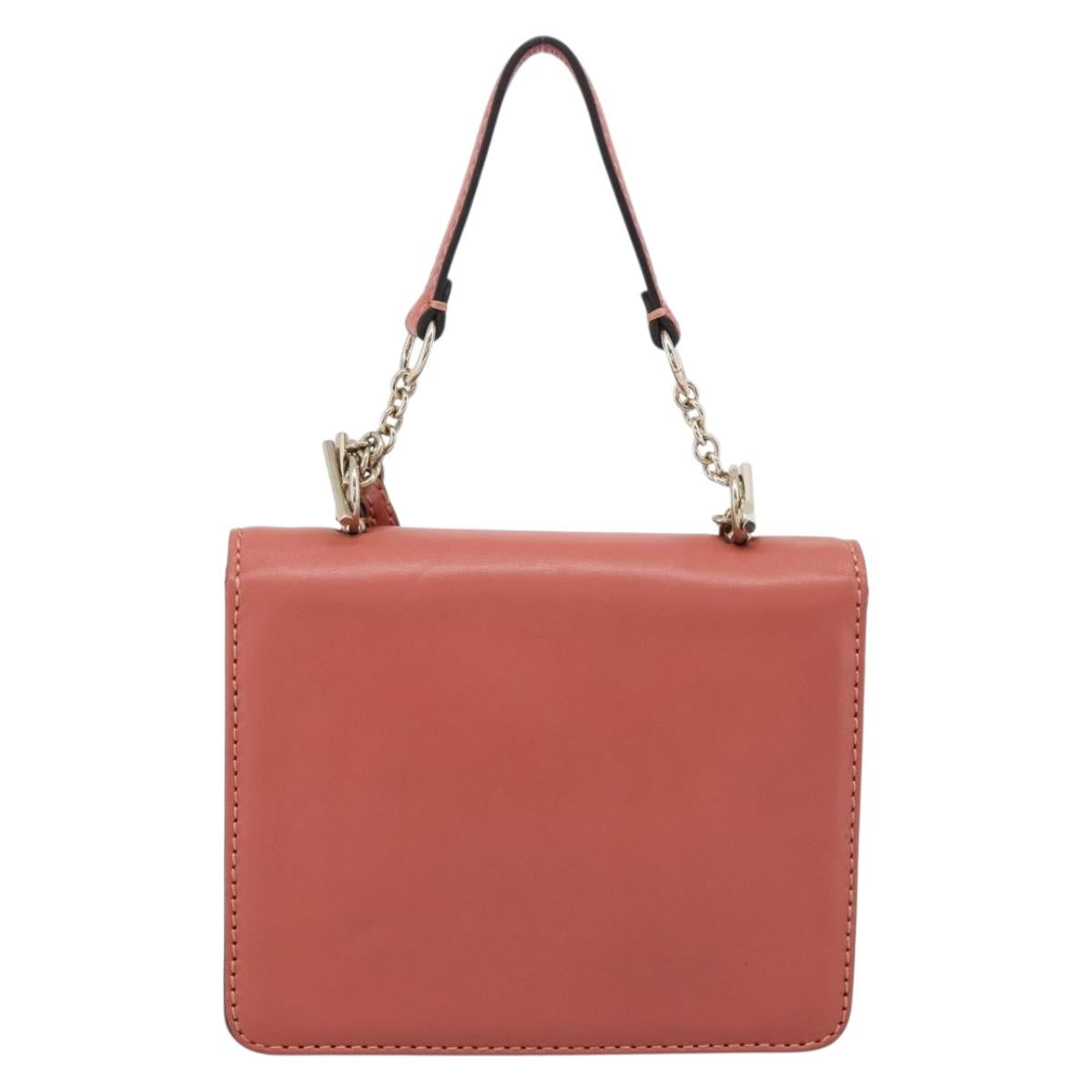 VALENTINO Hand Bag Leather 2way Pink Gold Auth ka5900A