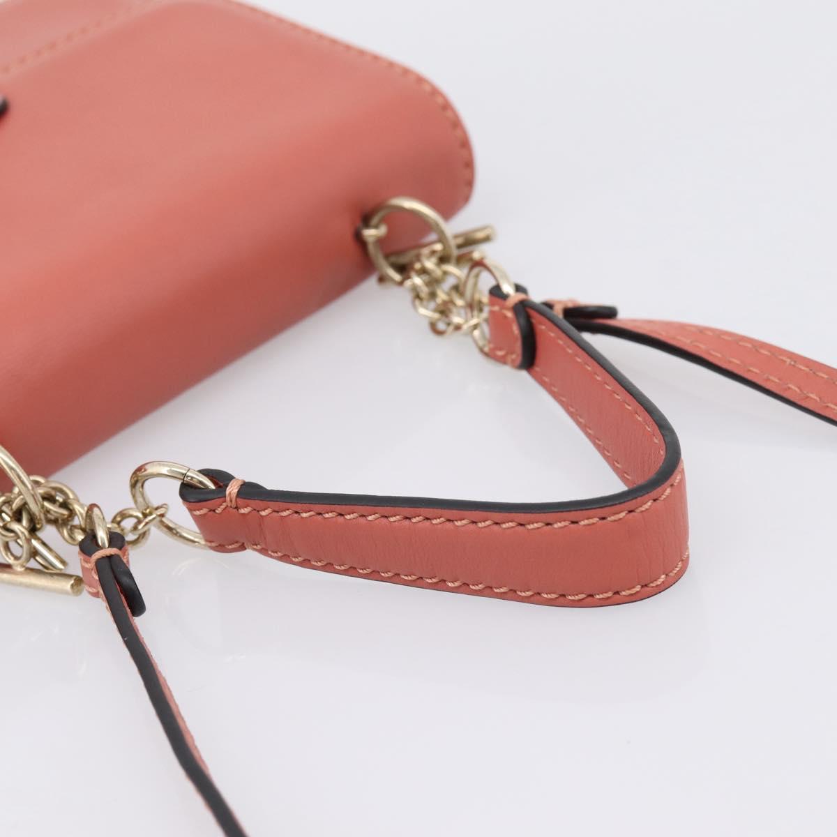 VALENTINO Hand Bag Leather 2way Pink Gold Auth ka5900A