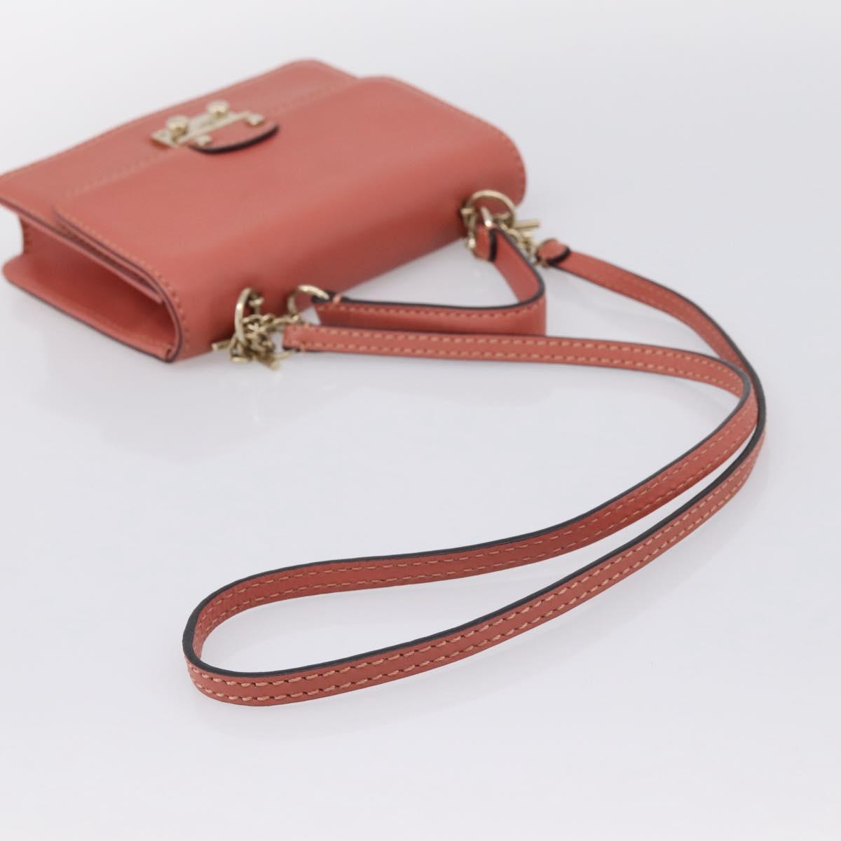 VALENTINO Hand Bag Leather 2way Pink Gold Auth ka5900A