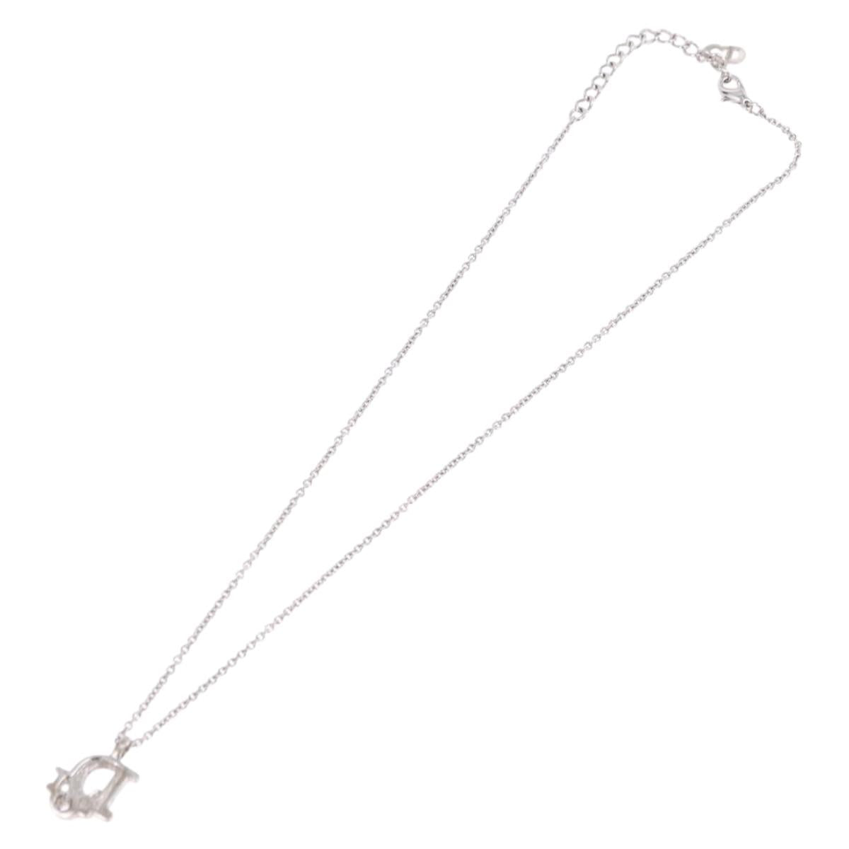 Christian Dior Necklace metal Silver Auth ka5906
