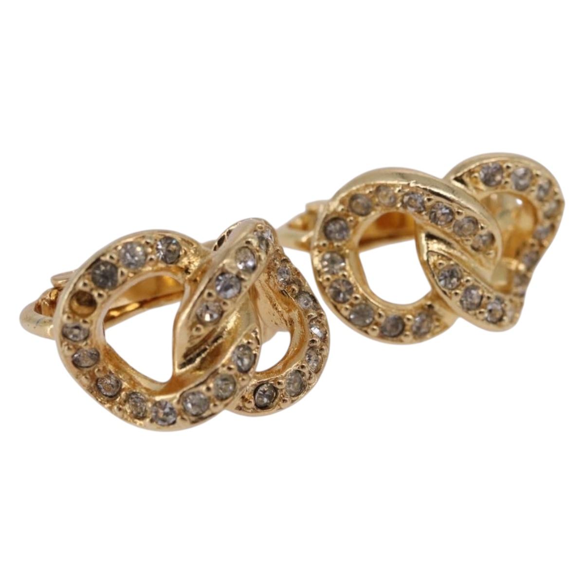 Christian Dior Earring metal Gold Auth ka5907