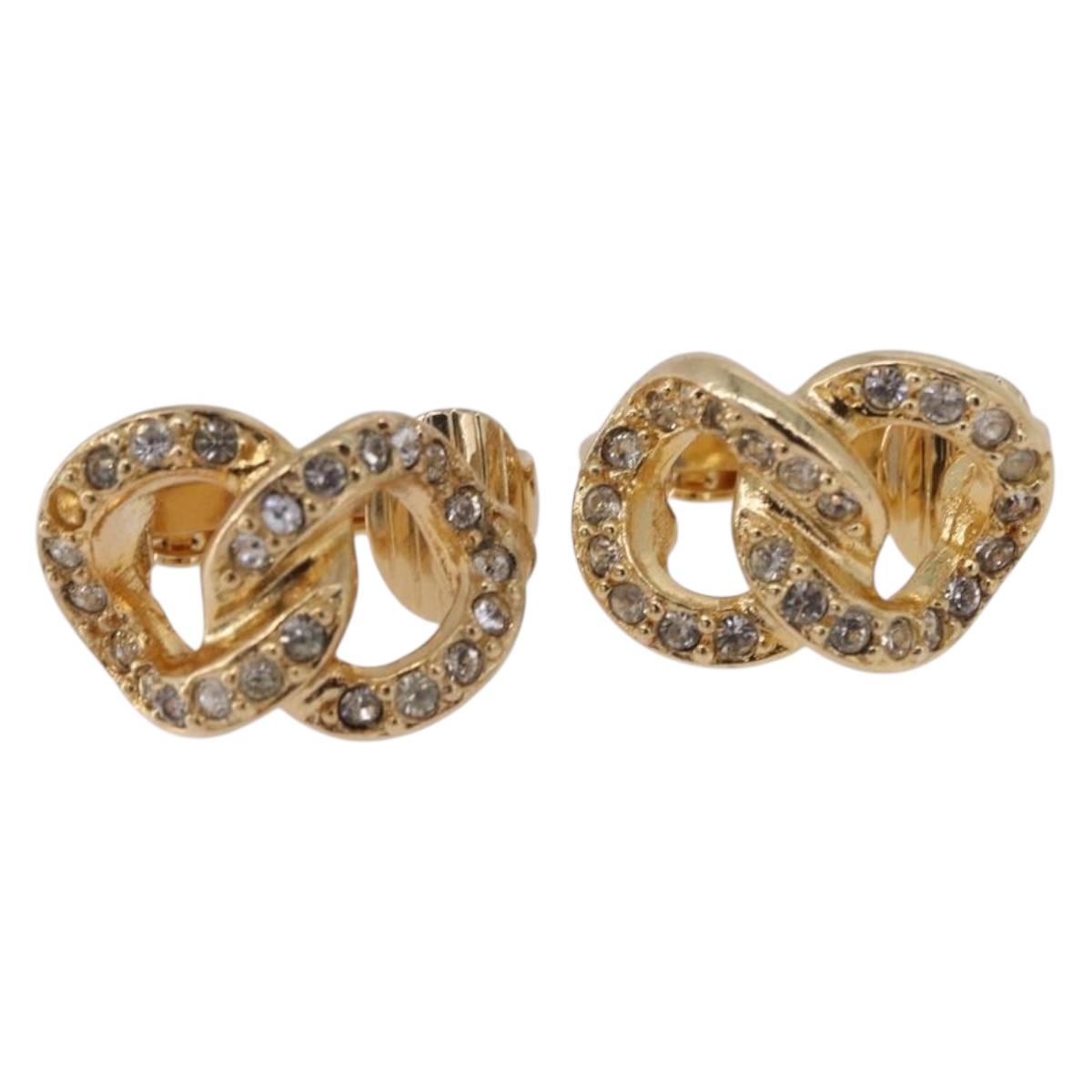 Christian Dior Earring metal Gold Auth ka5907