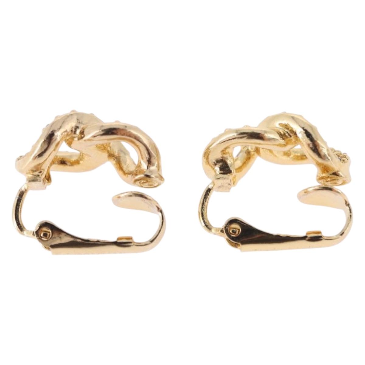 Christian Dior Earring metal Gold Auth ka5907