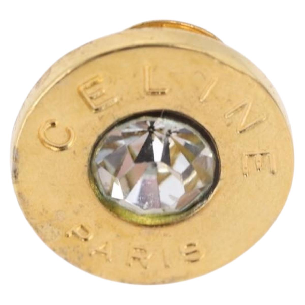 CELINE Earring metal Gold Auth ka5908