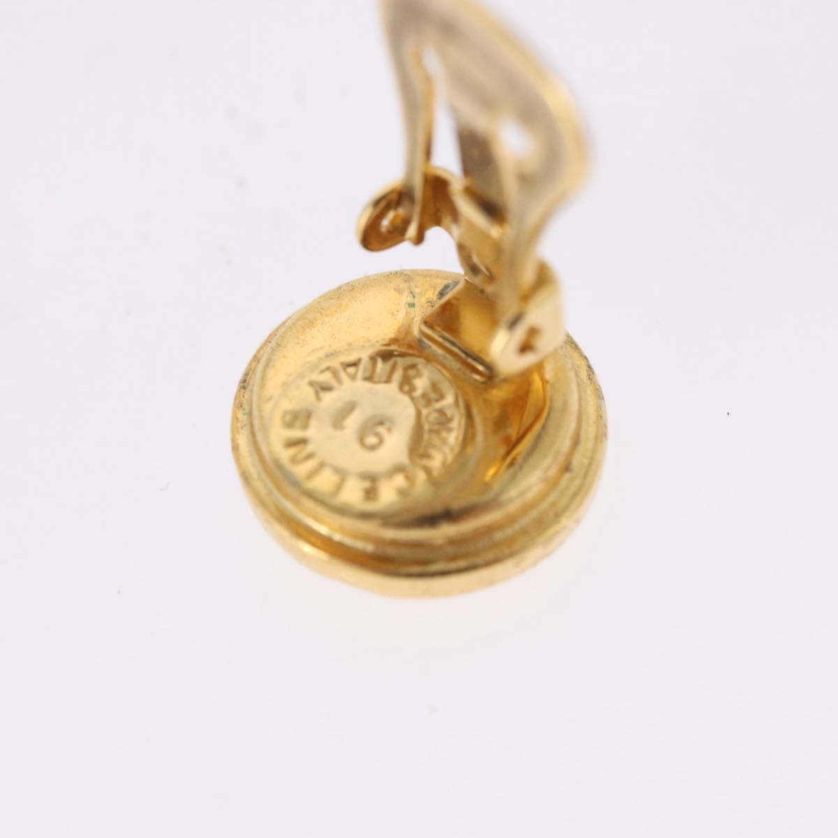 CELINE Earring metal Gold Auth ka5908