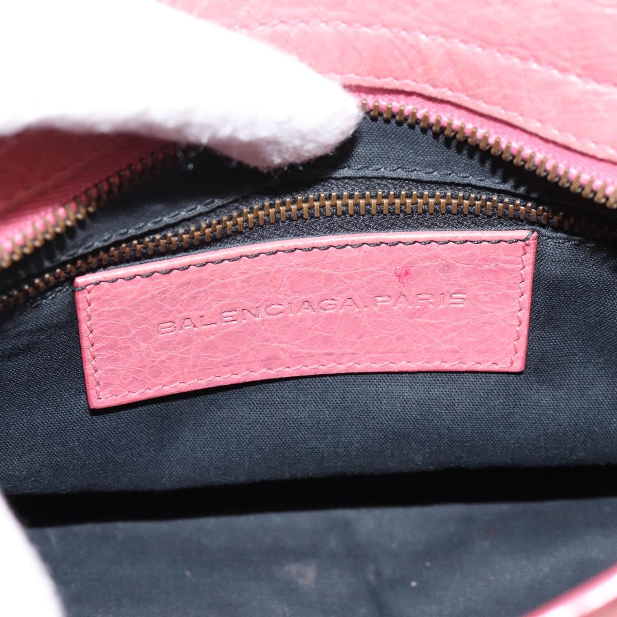 BALENCIAGA Classic Mini City Hand Bag Leather 2way Pink 300295 Auth ka5914V