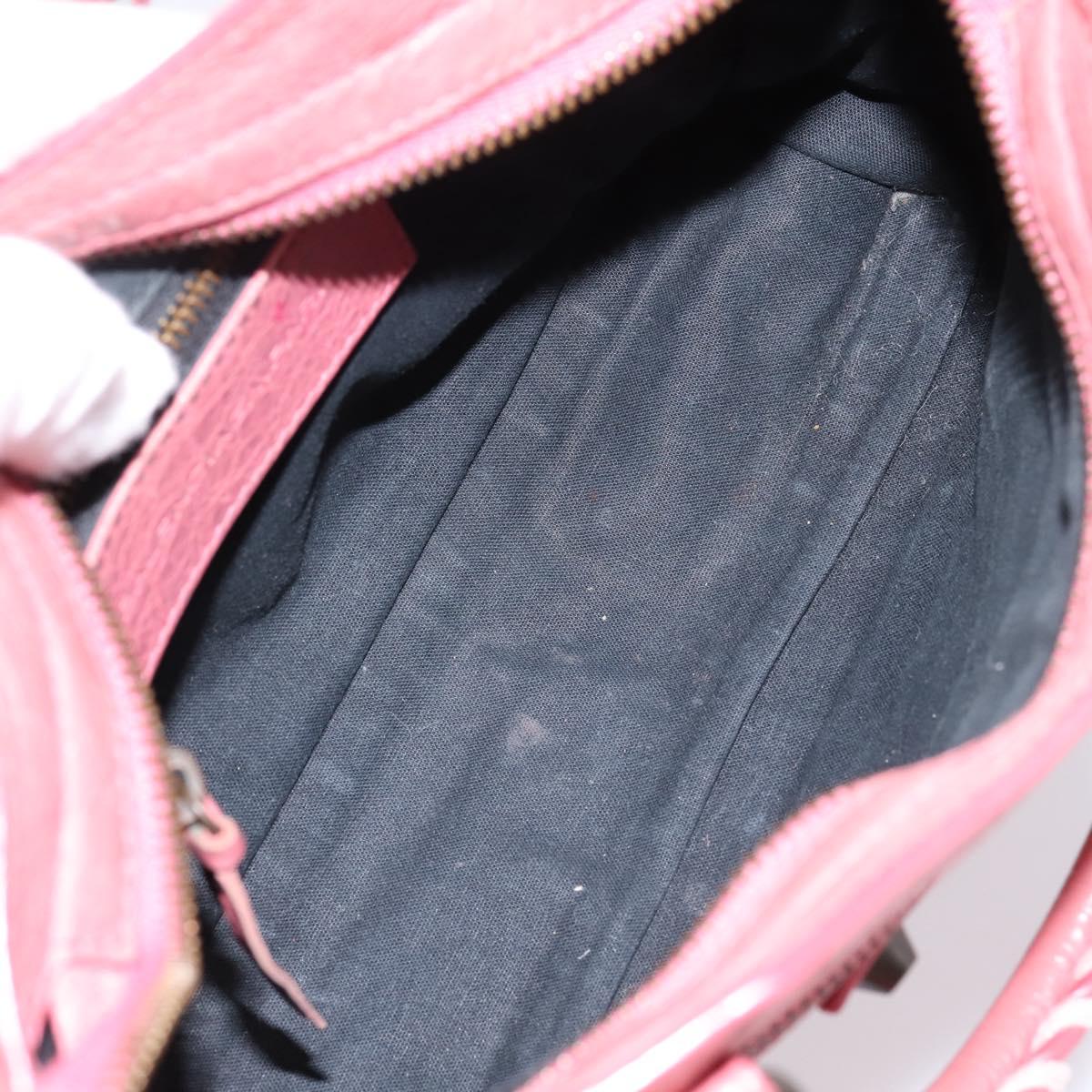 BALENCIAGA Classic Mini City Hand Bag Leather 2way Pink 300295 Auth ka5914V