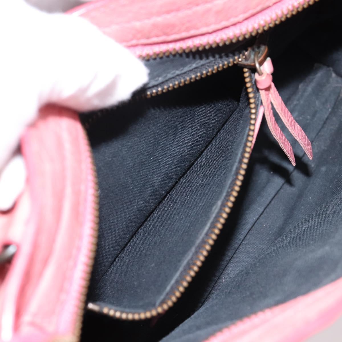 BALENCIAGA Classic Mini City Hand Bag Leather 2way Pink 300295 Auth ka5914V