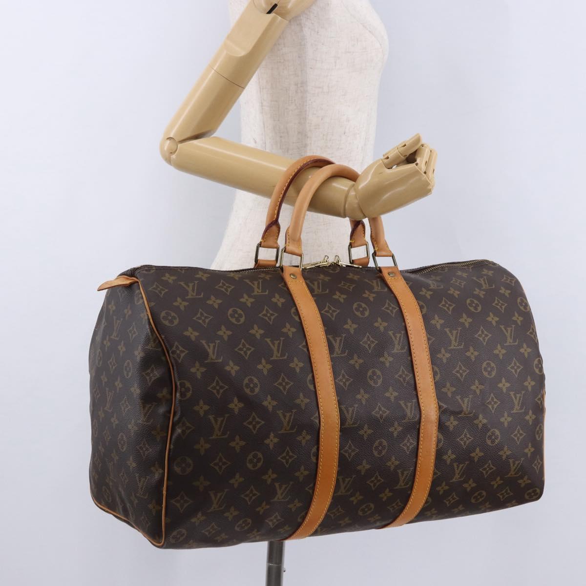LOUIS VUITTON Monogram Keepall 50 Boston Bag M41426 LV Auth ka5916A
