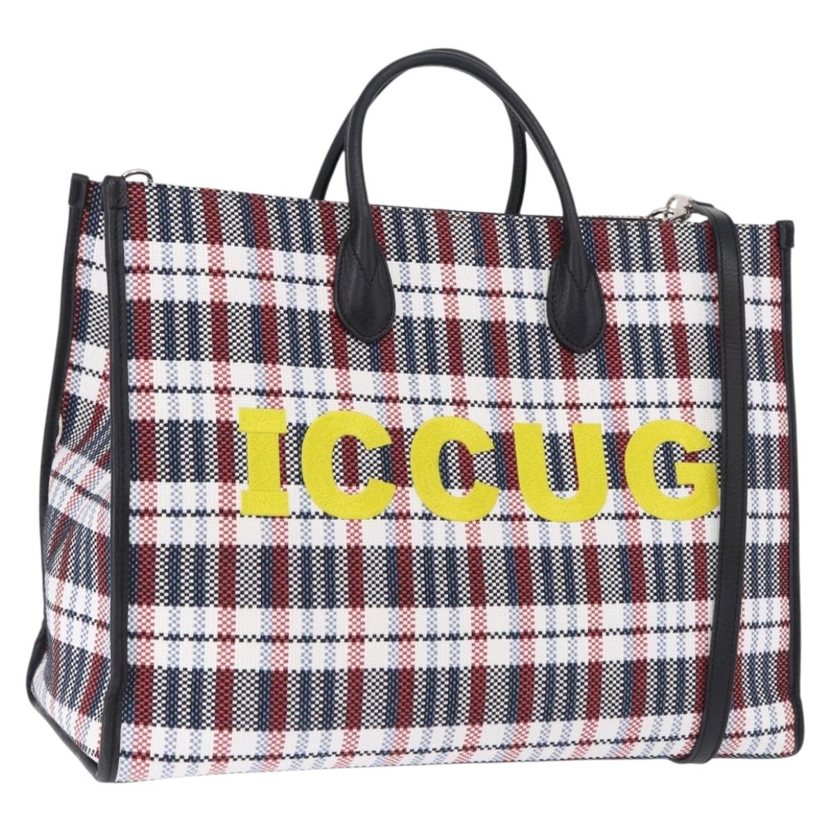 GUCCI Tote Bag Canvas 2way Multicolor Silver 659980 Auth ka5919V