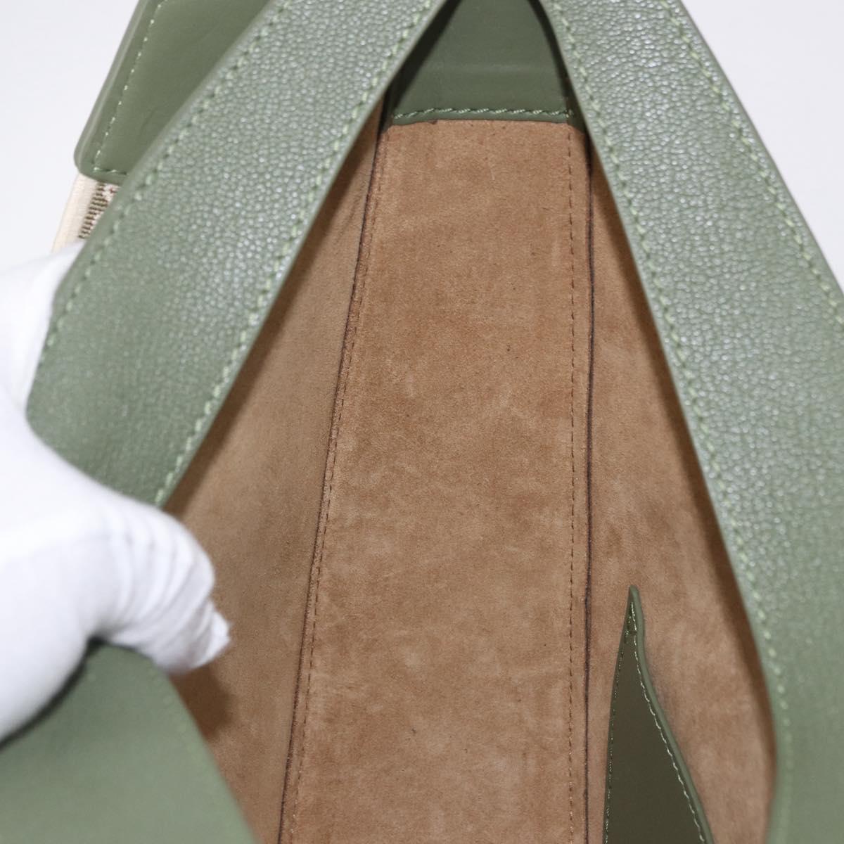 LOEWE Luna Small Shoulder Bag Leather Green Gold Auth ka5922M