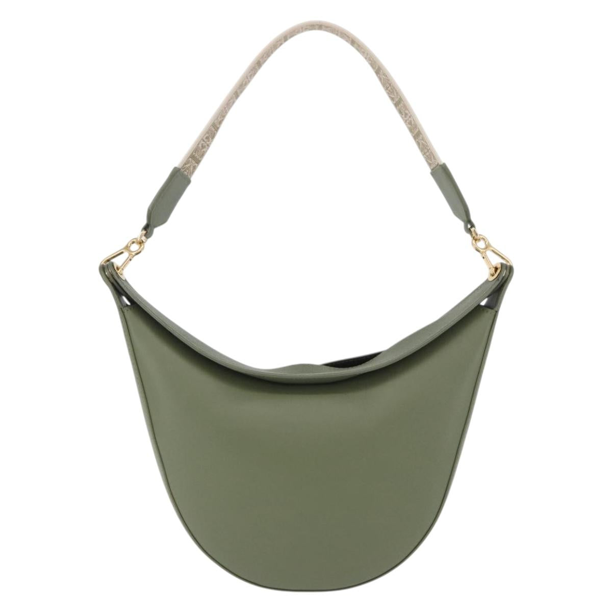 LOEWE Luna Small Shoulder Bag Leather Green Gold Auth ka5922M
