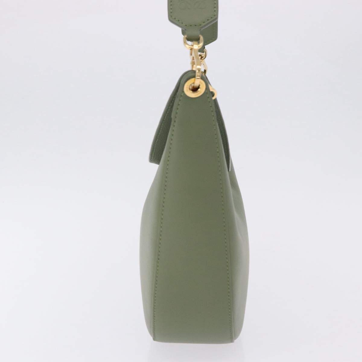 LOEWE Luna Small Shoulder Bag Leather Green Gold Auth ka5922M