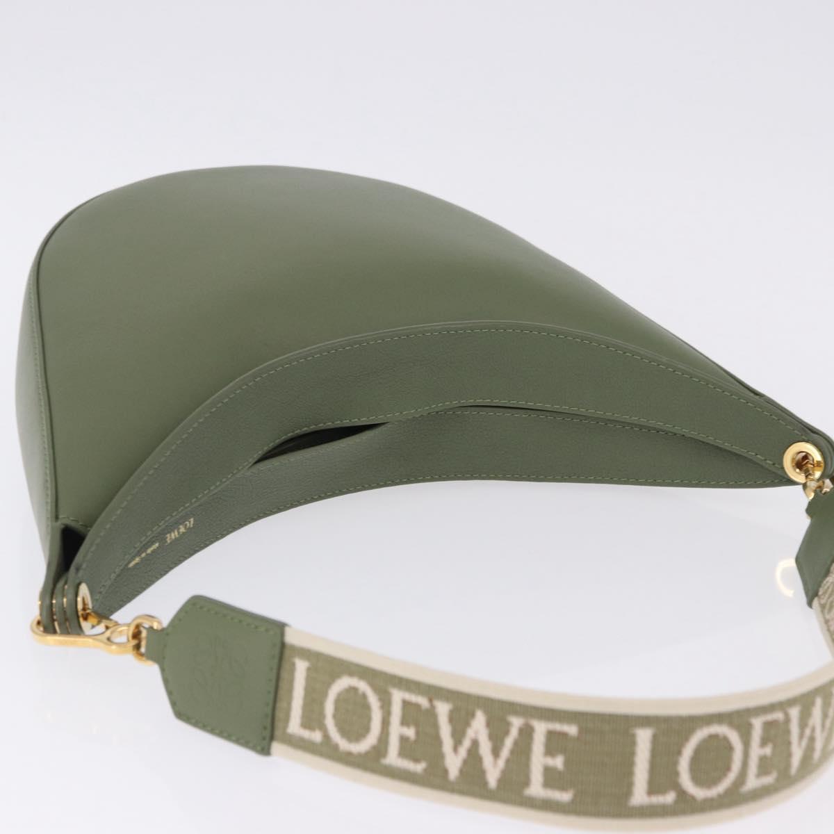 LOEWE Luna Small Shoulder Bag Leather Green Gold Auth ka5922M