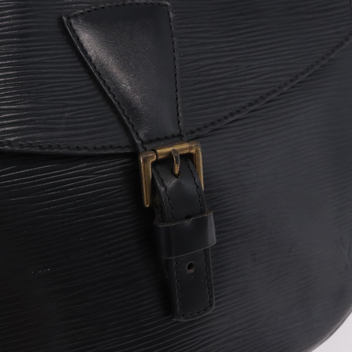 LOUIS VUITTON Epi Jeune Fille MM Shoulder Bag Black M52152 LV Auth ka5925