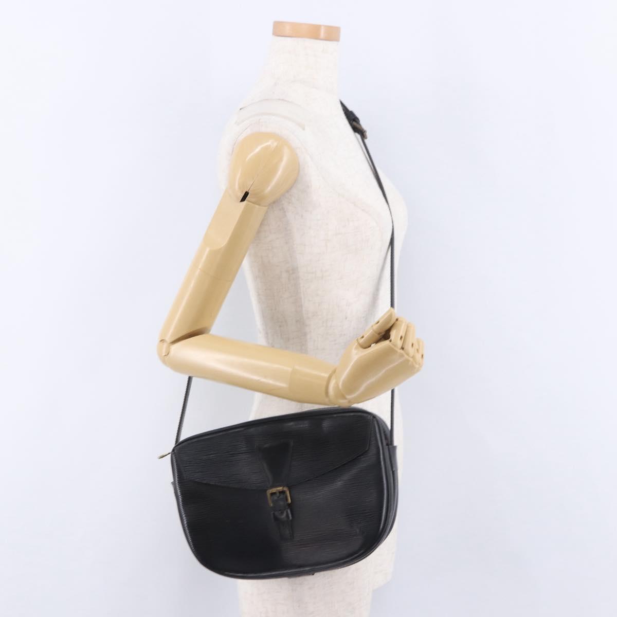 LOUIS VUITTON Epi Jeune Fille MM Shoulder Bag Black M52152 LV Auth ka5925