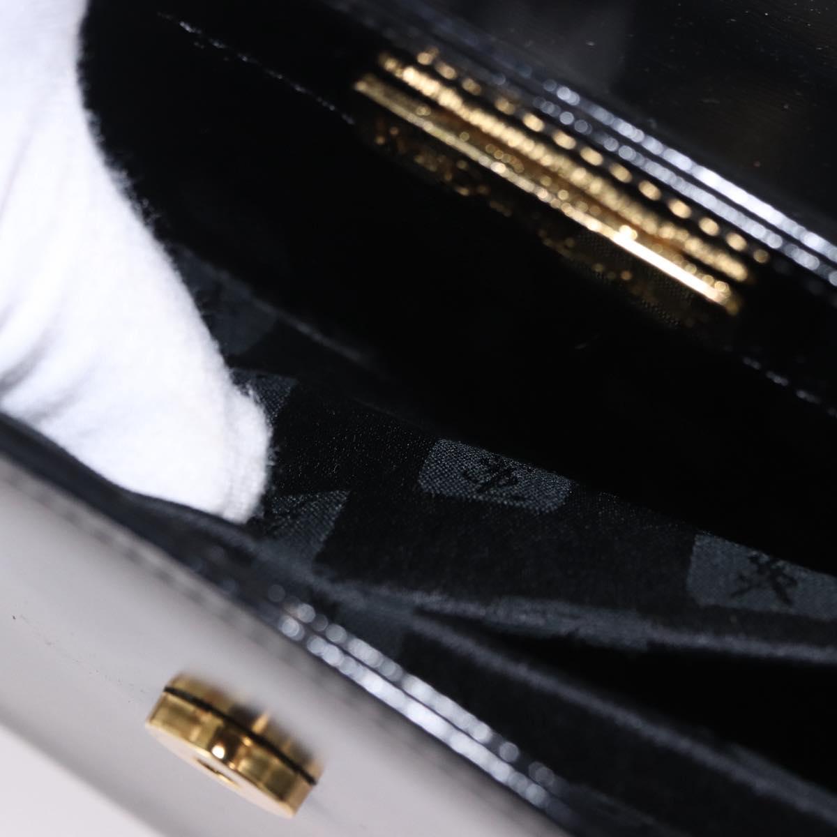 SAINT LAURENT Shoulder Bag Leather Black Gold Auth ka5928